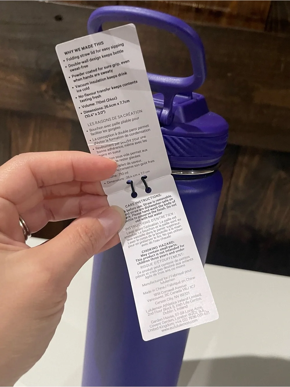 NEW Lululemon Purple Back to Life Sport Bottle 24oz Straw Lid